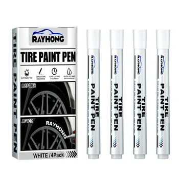 Lastik boya kalemi Kalem Lastik İşaretleyici boya kalemi Bisiklet ve Araba Lastikleri İçin 4 Adet Çizik Sökücü araba boyası Su Geçirmez keçeli kalem