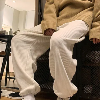 Yeni Kadife Erkek harem pantolon Moda Erkek Sweatpants Kadın günlük pantolon Streetwear Japon Çift rahat pantolon