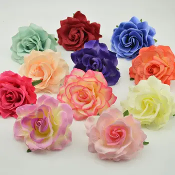 10cm 5 adet yapay çiçekler Kafa İpek Çiçek Açan Güller Düğün Araba Dekor DIY Garland Malzeme Simülasyon Ucuz Sahte Bitkiler