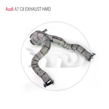 HMD Egzoz Sistemi Yüksek Akış Performansı İniş Borusu Audi A6 A7 C8 3.0 T Araba Aksesuarları Katalitik Başlık