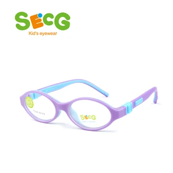SECG Yuvarlak Sevimli Çocuk Optik Gözlük Çerçeveleri Silikon Katı Unisex Çocuk Gözlük Gözlük Çocuk Reçete Gözlük
