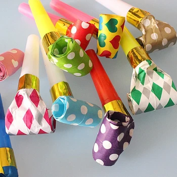 5 adet / takım Renkli Parti Blowouts Islık Çocuklar Doğum Günü Partisi Iyilik Dekorasyon Noice maker Oyuncaklar hediyeler