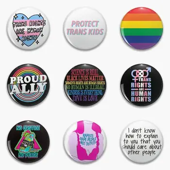 Trans Hakları İnsan Korumak Çocuklar Gökkuşağı Yumuşak Düğme Pin Özelleştirilebilir Hediye Karikatür Komik Takı Broş Kadın Sevgilisi Giysi