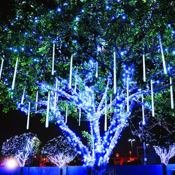 AB / ABD Plug 8 Tüp Meteor Duş Led Dize İşıklar Peri Sokak Garlands Noel ağaç dekor Açık Navidad Düğün Bahçe Lambası