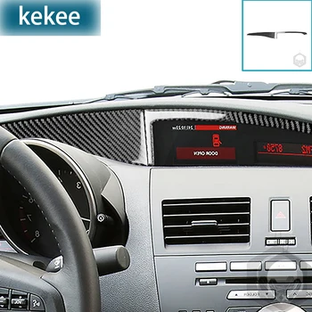 Merkezi Kontrol Ekran USB Paneli Trim Araba Aksesuarları Mazda 3 Axela 2010 İçin 2011 2012 2013 Mazdaspeed 3 Karbon Fiber Çıkartmalar