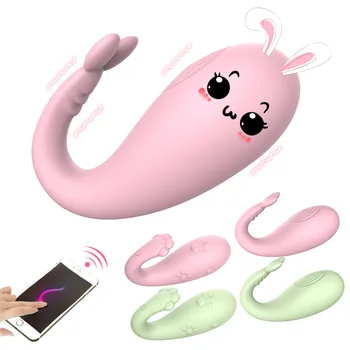 8 Hızları Bluetooth APP USB Şarj Kablosuz Kumanda Pussy Yumurta Titreşimli G-Spot Masaj Canavar Vibratör Seks Oyuncakları için Womens