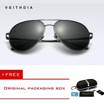 VEITHDIA Marka Moda UV400 güneş gözlüğü Polarize Kaplama Ayna Sürüş havacılık Güneş Gözlüğü Oculos Erkek Gözlük Erkekler/Kadınlar Için
