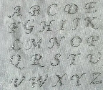 2 sayfalık 52 adet / grup alfabe rhinestones aplike yamalar sıcak düzeltme yapay elmas motif tasarımları demir on transferler motif gömlek kazak