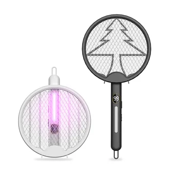 Katlanır şarj edilebilir elektrikli sineklik sivrisinek öldürme lambası mor ışık USB lityum pil sineklik