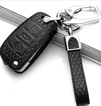 Deri Araba Anahtarı Kapağı Tuşları Durumda Audi A1 A2 A3 A4 A5 A6 A7 TT Q3 Q5 Q7 R8 S6 S7 S8 SQ5 RS5 anahtar çantası korumalı Oto Aksesuarları