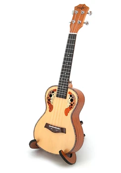 SevenAngel 23 inç Konser Ukulele Ingrid Ladin Üzüm Tarzı Ses Delik 4 Sokmaları Mini Gitar Akustik Elektrik Ukelele Pickup EQ
