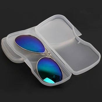 Clip-on Flip-up Len gözlük için taşınabilir şeffaf kabuk durumda koruyucu kutu