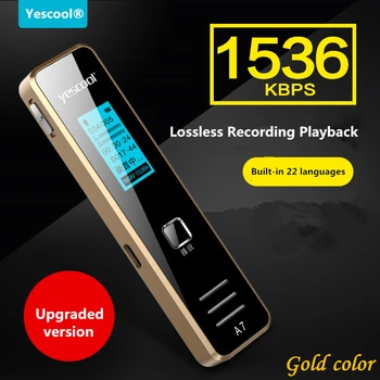Yescool A7 Profesyonel Kulaklık Mini Taşınabilir Ses-actived Denoise Dijital Ses Kaydedici Kalem Dahili Hoparlör İle MP3