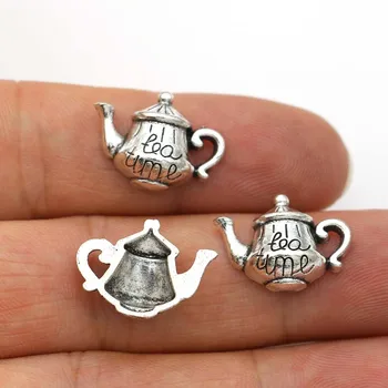 10 Adet Antik Gümüş Kaplama Demlik Takılar Takı Yapımı için Avrupa Bilezik Bulguları DIY Aksesuarları 19x14mm