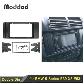 Çift Din Radyo Fasya BMW Serisi 5 için E53 E39 CD DVD GPS Stereo Paneli Dash Montaj Trim Kiti Arayüzü Çerçeve çerçeve