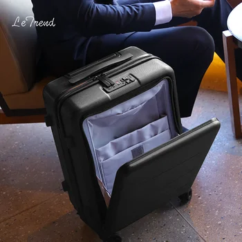 Letrend Yeni Moda 20/24 İnç Bagaj Ön Cep Haddeleme Bagaj Arabası Şifre Kutusu Yatılı Bavul Seyahat Çantası Gövde