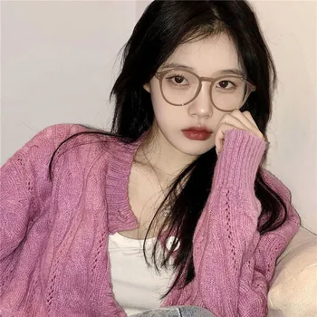 Kore Edebi Anti-mavi Gözlük Çerçeve Kadın Moda Gözlük Erkekler Kontrast Sevimli Dekoratif Gözlük