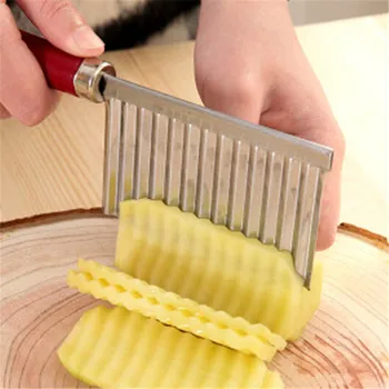 Paslanmaz Çelik patates cipsi Dilimleme Sebze ve Meyve Dalga Dilimleme Bıçağı Patates doğrayıcı Mutfak patates kızartma makinesi