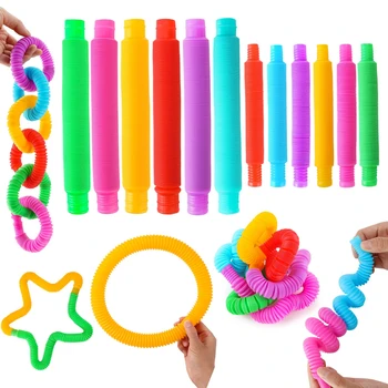 Esnek Tüpler Sıkmak Duyusal Oyuncak parmak oyuncakları Stres Giderici Otizm Antistres Plastik Körük Tüpler Çocuk Yetişkinler İçin Hediye