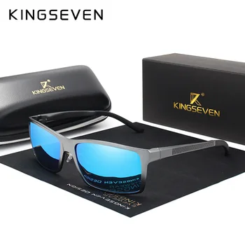 KINGSEVEN Marka Tasarım Moda Alüminyum Magnezyum Güneş Gözlüğü Erkekler Polarize Sürüş Gözlük Erkekler Için UV400 Oculos N7021