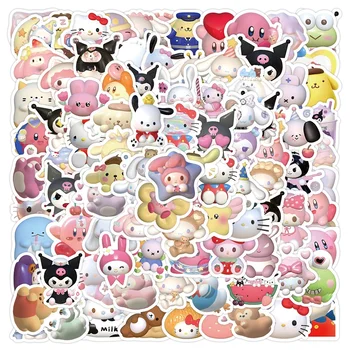 10/30/50/100 adet Sanrio Kirby Hello Kitty Kuromi Çıkartmalar Çocuklar Kızlar için Kawaii Su Geçirmez Çıkartmaları DIY Günlüğü Dizüstü Telefon Planlayıcısı