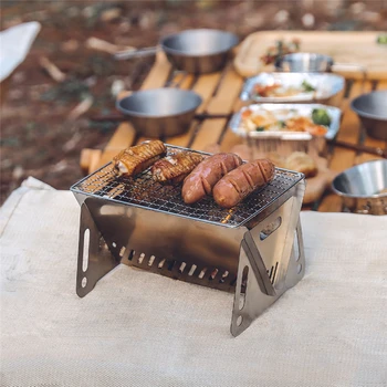 Taşınabilir Kart Soba Açık Katlanır Barbekü Fırın ızgara Kamp BARBEKÜ Malzemeleri Çok Fonksiyonlu Turist Mutfak Utansils