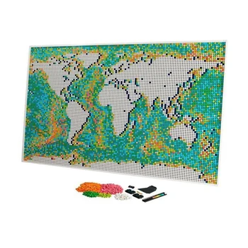 11695 Adet Dünya Haritası Piksel Sanat Mozaik Yapı Taşları Modeli Tuğla Setleri Yaratıcı Çocuklar Hediyeler Gıda Çocuk 3 İn 1 DIY Duvar 31203