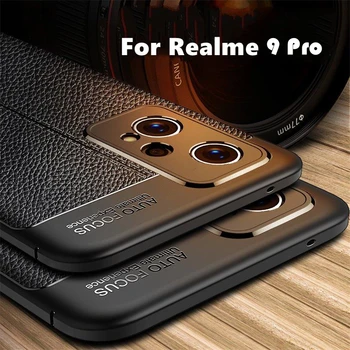 Realme için 9 Pro Kapak Kılıf Realme İçin 9 Pro Coque Kapak Fundas Darbeye Dayanıklı TPU Yumuşak Deri Telefon Tampon Realme için 9 Pro