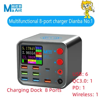 MaAnt çok Fonksiyonlu Dock 8 Port Destek Şarj USB PD QC3.0 Kablosuz Hızlı Şarj ve Bakım Algılama
