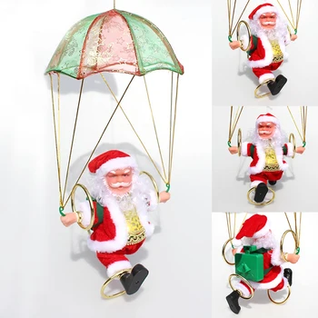Noel Ağacı Asılı Santa Bebek Elektrikli Noel Oyuncaklar Süs Müzikal Flip Takla Santa Kolye Şenlikli Atmosfer Dekor