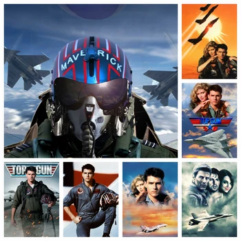 DIY Top Gun Film Elmas Sanat Boyama Kiti Klasik Film Aktör Tom Cruise Çapraz Dikiş Nakış Resim Mozaik Zanaat Ev Dekor