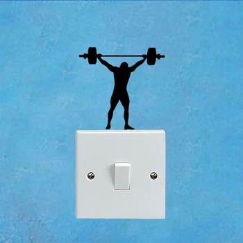 Spor Kelimeler Fitness Adam Moda Yatak Odası Vinil Duvar Çıkartmaları Anahtarı Çıkartmaları 5WS1357