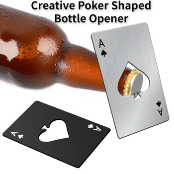 Taşınabilir Poker Şekilli şişe açacağı Yaratıcı Maça Bir Kredi Kartı Tipi Paslanmaz Çelik şişe açacağı Ev Aksesuar Araçlar