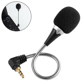 Mini Esnek 3.5 mm Metal Arayüzü Mikrofon Mikrofon Bükülmüş Kafa Gürültü Azaltmak Kayıt Mikrofon PC Laptop Notebook için Ses Kartı