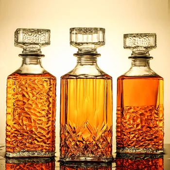 Yenilik tasarım 3 stilleri barware şarap bardağı şişe 1000 ml kurşunsuz cam viski sürahi Likör Scotch Bourbon