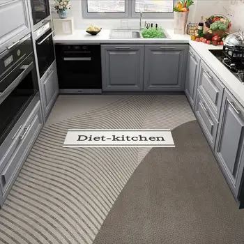 Modern Mutfak Zemin Mat Yağ Geçirmez ve Su Geçirmez PVC Mutfak Mat kaymaz Deri Banyo Paspas Geniş Alan Halı mutfak dekoru
