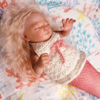 Bebe Reborn Kiti Mishell Mermaid Bebek Bebek Boyasız Bitmemiş Boş Kiti 15 İnç Orijinal Boyutu Kalıp DIY Yeniden Doğmuş Kiti
