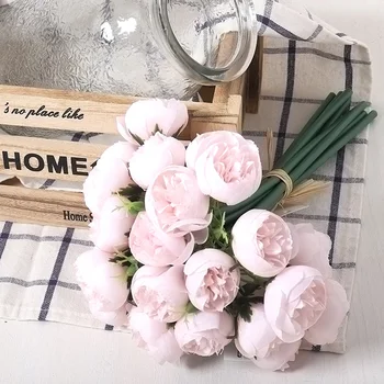 Zarif yapay çiçekler Romantik Düğün Sahne Dekorasyon gelin çayı Tomurcuk İpek Buket Zambak Ev Partisi Çiçek Düzenleme