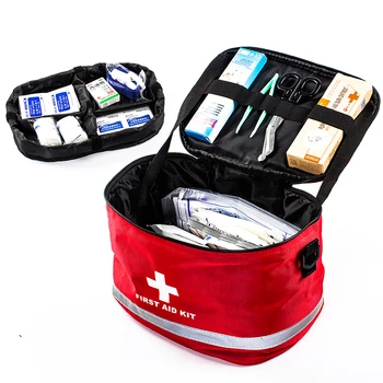 Taşınabilir Çok fonksiyonlu Tıbbi Ilk Yanıtlayıcı Yardım Kiti Taşıma Çantası Ilaç Depolama Seyahat Yumuşak Kılıf Fermuar Kılıfı Bavul