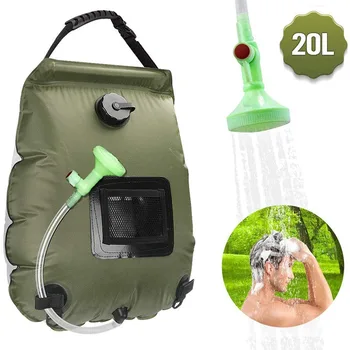 Yürüyüş Kamp Duş 20L PVC Toksik Olmayan hidrasyon Taşınabilir Güneş banyosu ısıtma saklama çantası hortum Değiştirilebilir Açık Su torbaları
