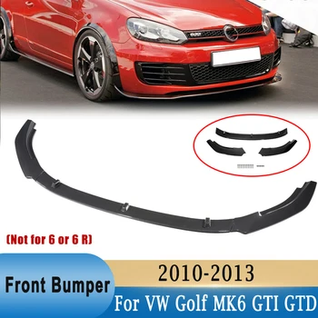 3 Adet Ön tampon altı spoyler Splitter Parlak Siyah Volkswagen Golf MK6 GTI GTD 2010-2013 Araba Modifikasyonu Parçası Gövde Kiti