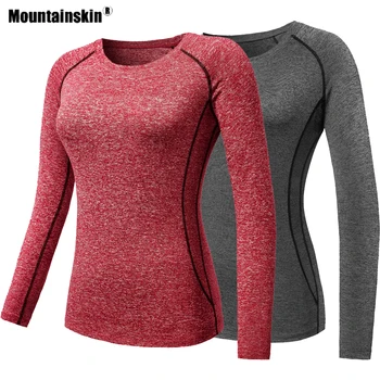 Mountainskin kadın Yürüyüş Çabuk Kuruyan T - Shirt Uzun Kollu Açık Spor Koşu Tırmanma Kamp Trekking Kadın Yoga Ceket VB103