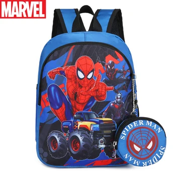 Marvel Marka Erkek Sırt Çantası Çocuklar İçin Örümcek Adam Kaptan Amerika Desen Bebek Okul Çantaları Çocuk Seyahat Hafif Paket Hediye