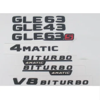 Mercedes Benz için Siyah W166 C292 GLE43 GLE63 GLE63s GLE 63 S AMG Amblemi V8 BITURBO 4MATIC 4MATIC + Amblemler Rozetleri