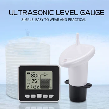 FT002 Kablosuz Ultrasonik Su Deposu Sıvı Seviyesi Ölçer Sıcaklık Sensörü İle Su Seviyesi Zaman Göstergesi Düşük Pil Göstergesi