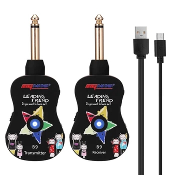 UHF B9 Kablosuz Gitar verici alıcı Sistemi ile Şarj Edilebilir Echo Bluetooth Elektro Gitar Bas Keman
