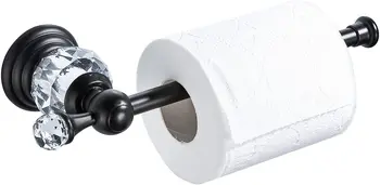 Siyah Kristal rulo kağıt havlu tutucu, Lüks tuvalet kağıdı tutucu Modern Banyo Doku Kağıt Çinko Alaşım Askı Duvara Monte 25 cm
