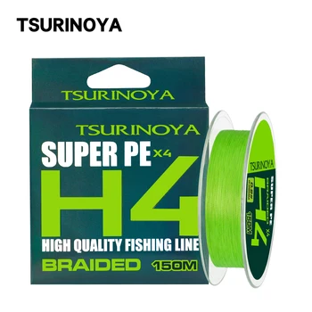 TSURINOYA H4 olta 150m 4 İpliklerini örgülü olta Yeşil Pürüzsüz Multifilament PE Hattı 4-8LB Sazan Balıkçılık için Tel