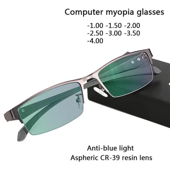 Mavi ışık engelleme miyopi bilgisayar gözlük oyun gözlük çerçevesi erkekler kadınlar için miyop gözlük reçete-1-1.5-2