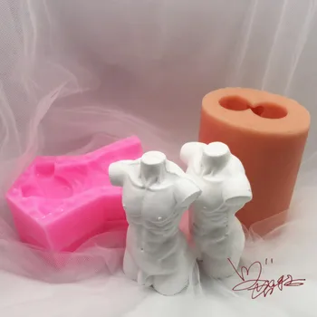 3D Sabun silikon adam vücut mum kalıpları insan mum alçı Kek Kalıp Kil Reçine Kalıpları